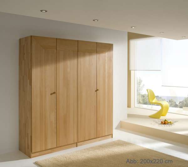 Kleiderschrank Buche natur geölt für Schlafzimmer aus Vollholz Kleiderschrank Buche natur geölt für Schlafzimmer aus Vollholz