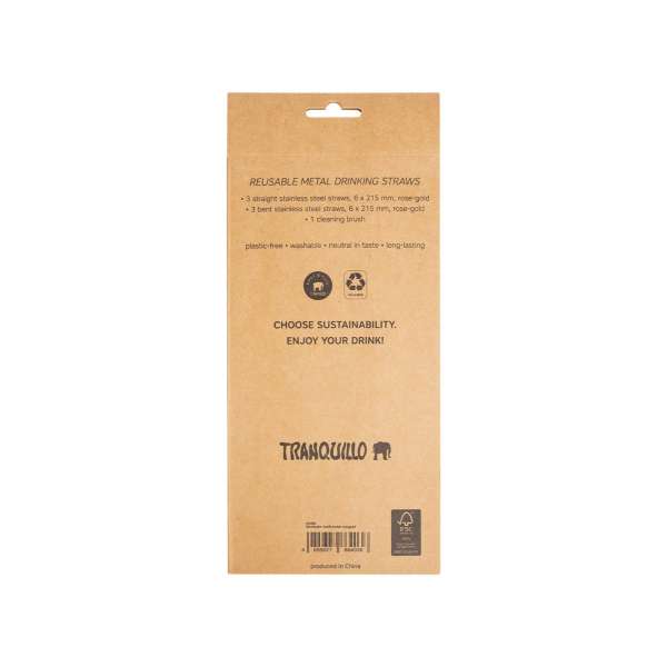 Tranquillo Strohhalme aus Metall - silber & rosegold