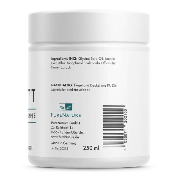 PureNature Melkfett ohne Mineralöl & Parfüm, mit Vitamin E