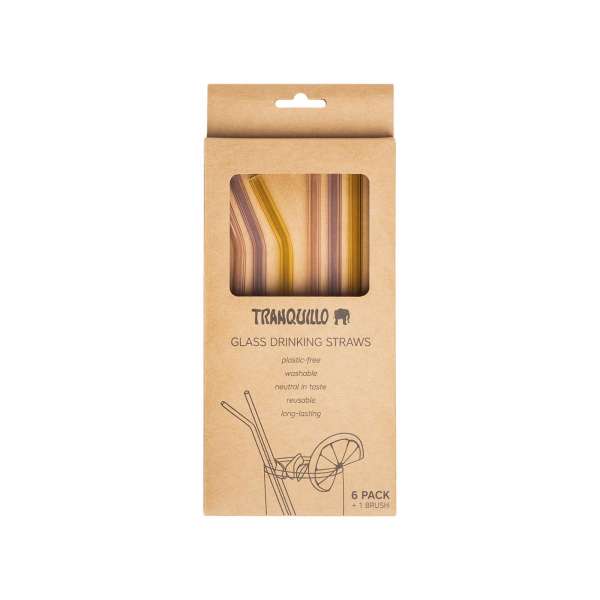 Tranquillo Glasstrohhalme bunt - im günstigen 6er Set kaufen Tranquillo Glasstrohhalme bunt - im günstigen 6er Set kaufen