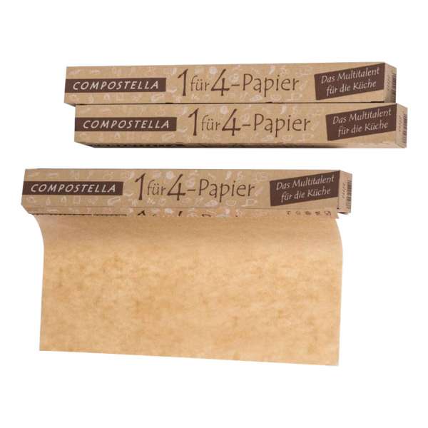 Compostella 1 für 4 Papier: Einschlagpapier Rolle - kompostierbar Compostella 1 für 4 Papier: Einschlagpapier Rolle - kompostierbar