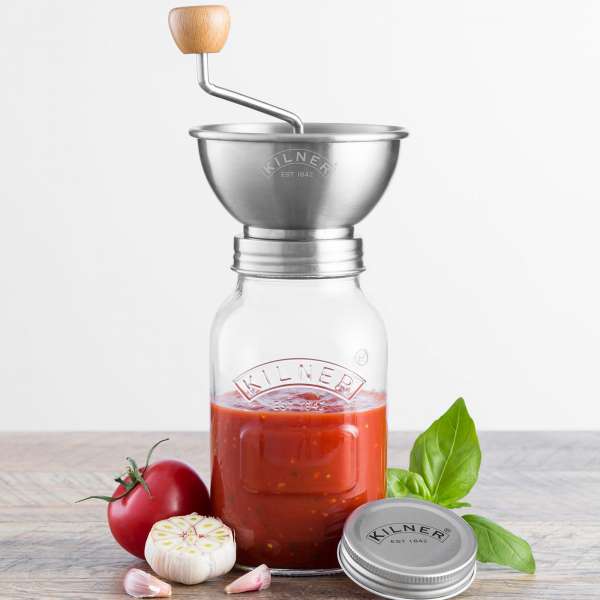 Kilner Passiermühle Edelstahl - Set mit Vorratsglas & Deckel