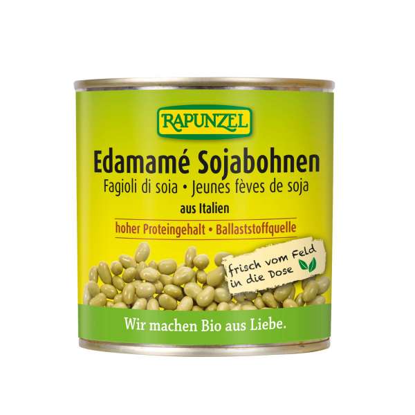 Rapunzel Bio Edamamé Bohnen: Grüne Sojabohnen in der 200g Dose Rapunzel Bio Edamamé Bohnen: Grüne Sojabohnen in der 200g Dose