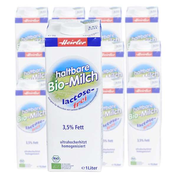 Laktosefreie Bio Milch im 12x1 Liter Sparset bestellen Laktosefreie Bio Milch im 12x1 Liter Sparset bestellen