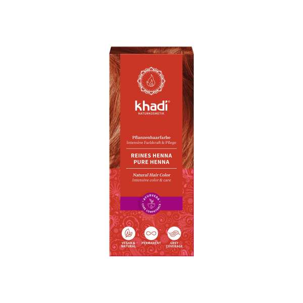 Khadi reines Henna: Pflanzenhaarfarbe für intensive Brillanz Khadi reines Henna: Pflanzenhaarfarbe für intensive Brillanz