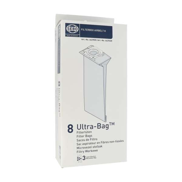 SEBO Filterbox Airbelt K mit 8 Staubsaugerbeutel 6629er SEBO Filterbox Airbelt K mit 8 Staubsaugerbeutel 6629er