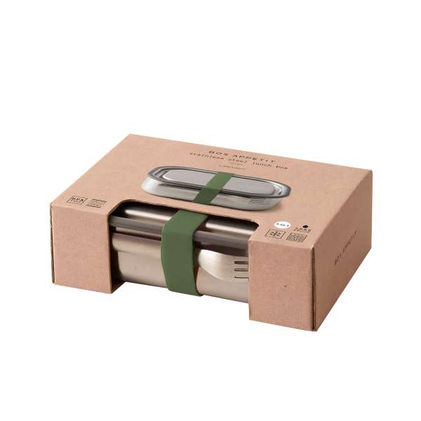 Black + Blum Lunchbox ohne Plastik - auslaufsicher mit Gabel