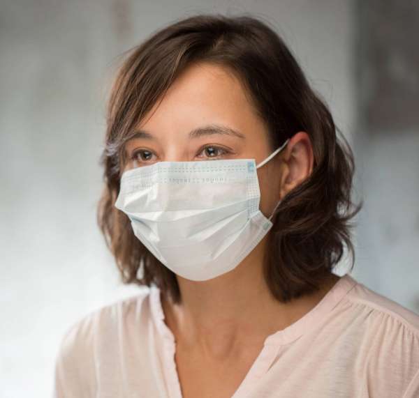 Gesichtsmaske Mundschutz mit Gummibändern gegen Viren, 50 Stück