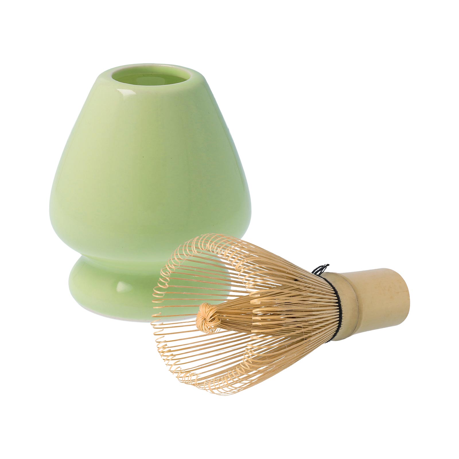 Ezitruz Matcha Set Schwarz - Keramik Besenhalter Mit Bambuslöffel | Traditionelles Tee-Zubehör