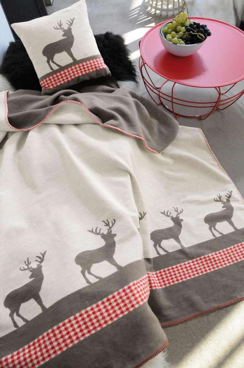 David Fussenegger Decke Hirsch aus Bio Baumwolle weich & wärmend