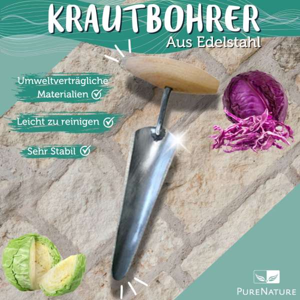 Krautstecher / Krautbohrer aus Edelstahl