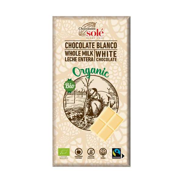 Weiße Schokolade glutenfrei von Chocolates Solé aus Spanien Weiße Schokolade glutenfrei von Chocolates Solé aus Spanien