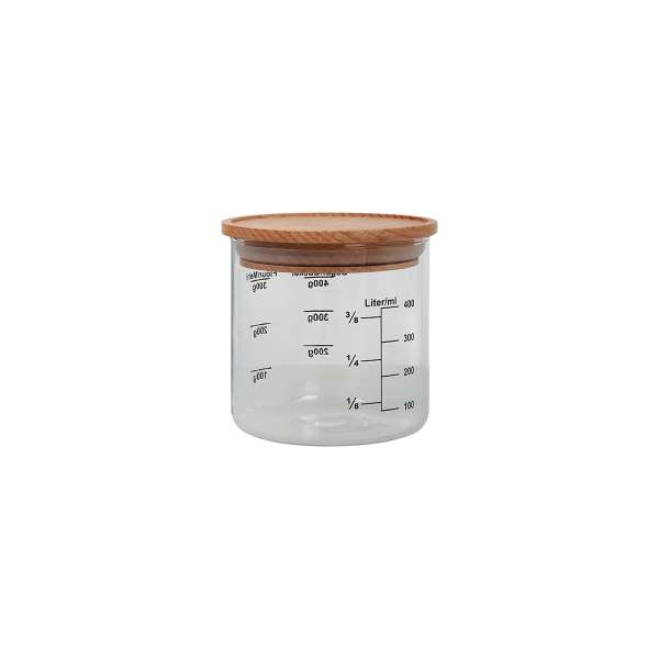 Bohemia Cristal Vorratsglas mit Holzdeckel und Skalierung Bohemia Cristal Vorratsglas mit Holzdeckel und Skalierung