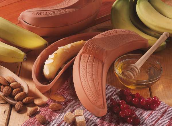 Römertopf Bananenbräter im Ofen gebackene Banane als Dessert