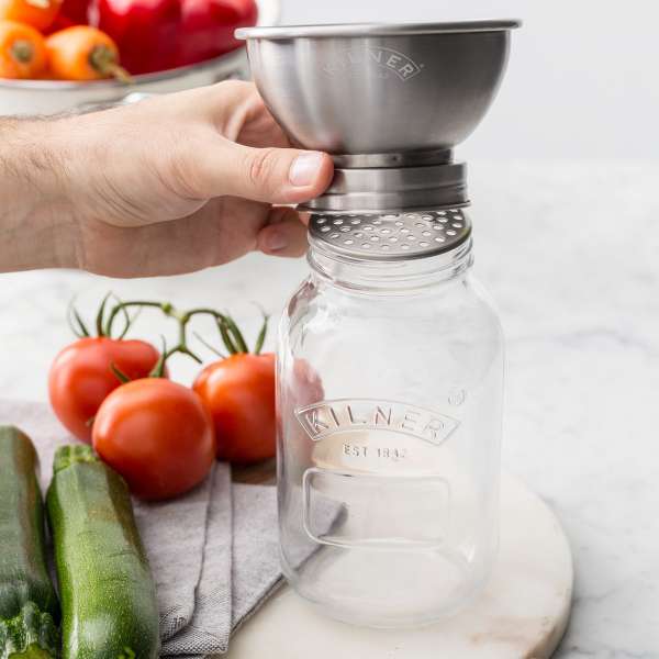Kilner Passiermühle Edelstahl - Set mit Vorratsglas & Deckel