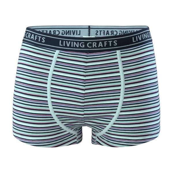 Gestreifte Herren Boxer Shorts von Living Crafts im 2er-Pack