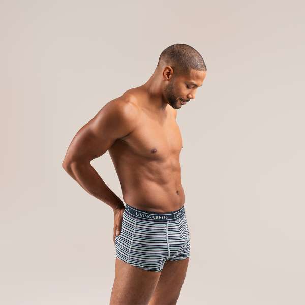 Gestreifte Herren Boxer Shorts von Living Crafts im 2er-Pack