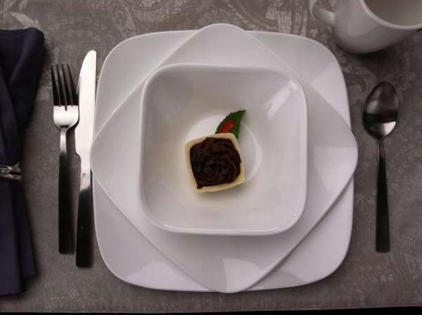 Corelle Glas Geschirr Set weiß - elegantes & langlebiges Design, 12-teilig