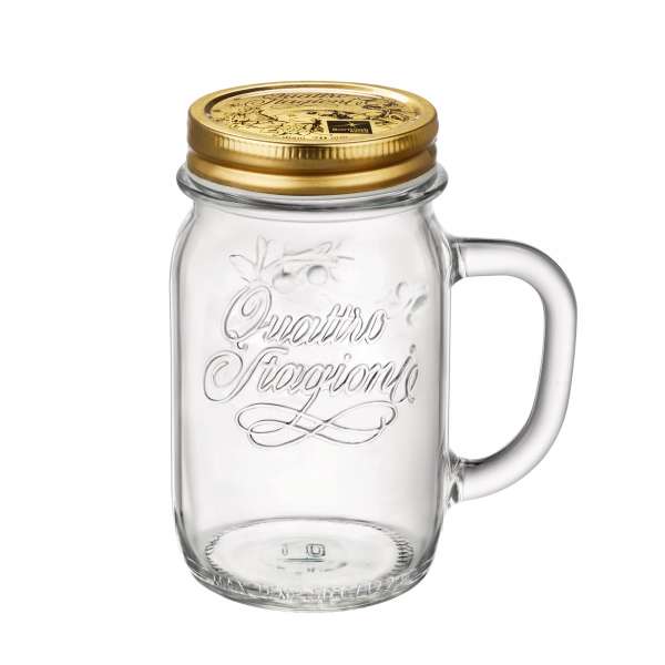 Trinkglas mit Deckel & Henkel: Vintage Gläser 0,4 l Trinkglas mit Deckel & Henkel: Vintage Gläser 0,4 l