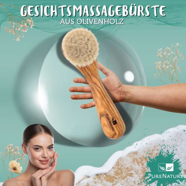 Gesichtsmassagebürste aus Olivenholz