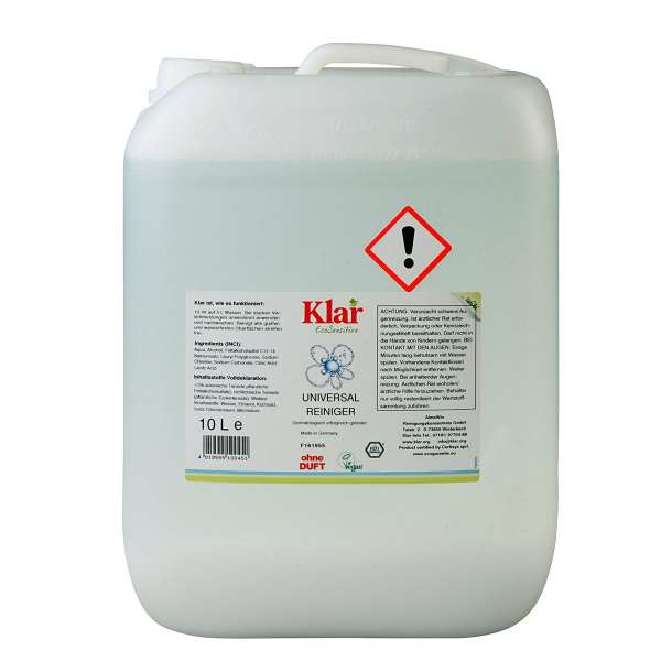 Bio Haushaltsreiniger von Klar EcoSensitive - duftfrei, 10 l Bio Haushaltsreiniger von Klar EcoSensitive - duftfrei, 10 l