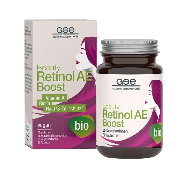Beauty Nahrungsergänzung Retinol AE Boost mit Beta-Carotin Beauty Nahrungsergänzung Retinol AE Boost mit Beta-Carotin