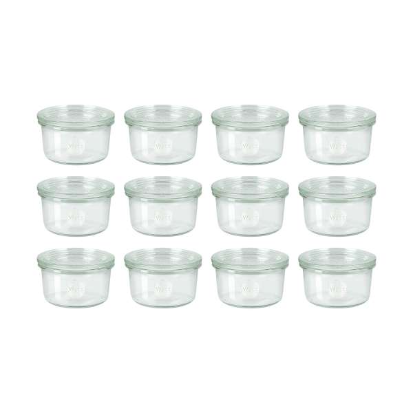 Kleine Weckgläser mit Deckel im günstigen 12er Spar-Set - 165 ml Kleine Weckgläser mit Deckel im günstigen 12er Spar-Set - 165 ml