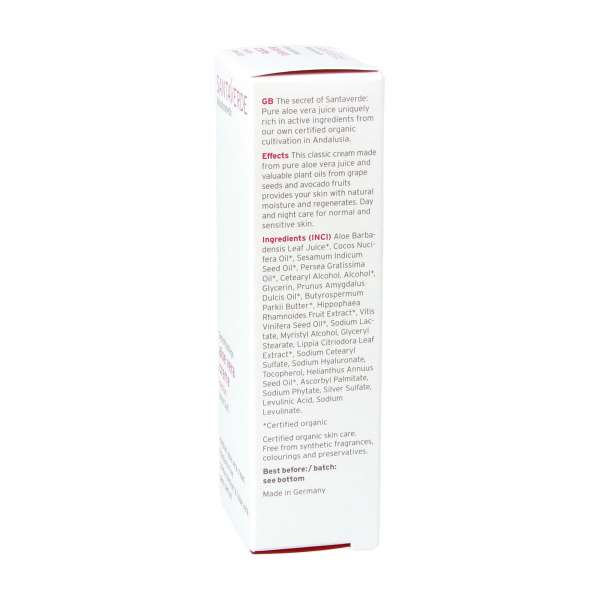Creme gegen Rötungen im Gesicht mit Aloe Vera - Santaverde