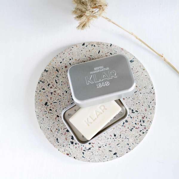 Nachhaltige Seifendose aus leichtem Aluminium